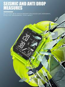 SMAEL 1pc Square Dial Digital Watch For Men And Women Student Casual Fashion Stopwatch Alarm Sports Wrist Watch - one-size - View 4