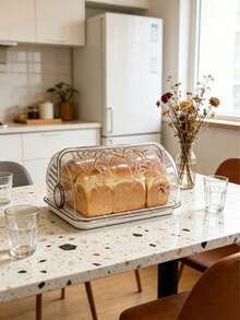 1 Piece Bread Box With Flip-Top Lid For Easy Access; Dustproof And Fresh-Keeping, Large Capacity, Suitable For Toast And All Kinds Of Baked Goods - View 1