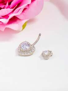 1件優雅愛心肚臍環 女士身體飾品 肚臍穿刺飾品 - 彩色 - 查看 4