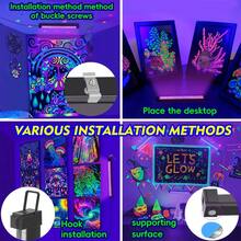 2 Packs Upgraded Black Light Bar, LED Blacklight Tube With 40 UV LED Beads, 3 Lighting Modes 100%/50%/Flashing, USB Plug UV Light For Halloween Christmas Birthday Fluorescent Glow Party Decor - Purple - View 7