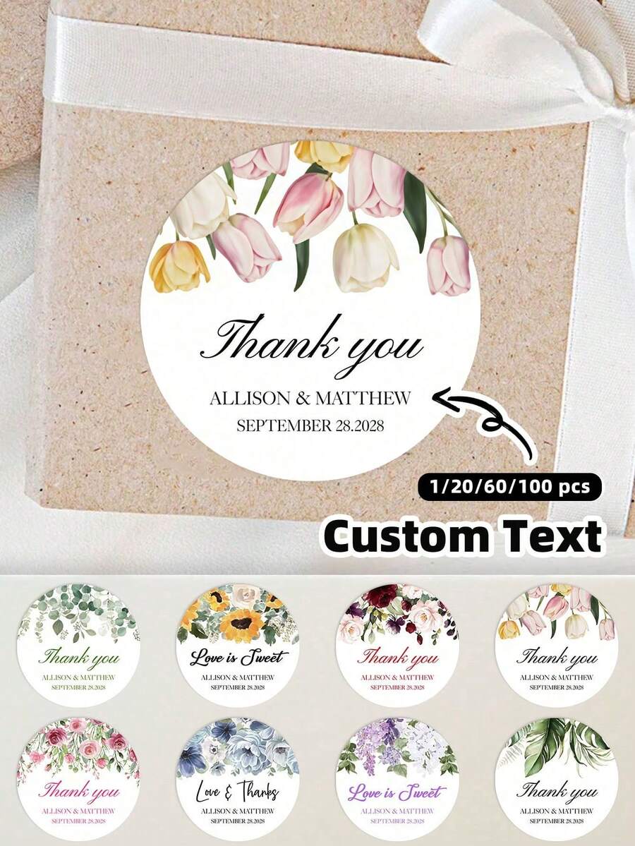 1/30/60/120pcs Customizable Label Stickers, Can Add Text And Date ...