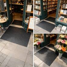 DIY Multi-Purpose Rubber Mat, Table Mat, Floor Mat, With Raised Coin Pattern Design, Durable And Wear-Resistant. It Can Be Cut To Fit The Required Size And Is Suitable For Indoor And Outdoor Table Mats/Floor Mats. - 黑色 - 查看 11