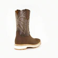 Rodeo Cowboy Boot, S/Sierra, Crazy Purepecha Leather - Coffee - View 8