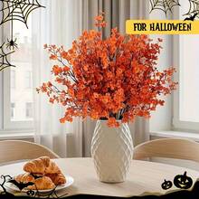 2pcs Autumn Orange Artificial Flower Bouquet - Vibrant Fabric Flowers, Suitable For Home And Kitchen Decor, Perfect For Dining Table Centerpiece, Bedroom Decor And Holiday Celebrations (Wedding, Halloween, Christmas) - No Container Needed - Multicolor - View 7