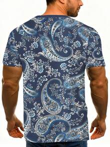 Impresión 3D 100% Poliéster - Camiseta Deportiva Casual para Hombre con Impresión Digital Personalizada - Una Camiseta de Manga Corta Imprescindible para el Verano al Aire Libre y en Casa - Negro - Ver 2