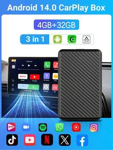 XUDA Android 14 2026 新款無線 CarPlay 與 Android Auto 智能盒子 3 合 1 四核 2GB+16GB/4GB+32GB 內建應用程式，支援 98% 原廠有線 CarPlay 或有線 Android Auto 車型 - A - 查看 12