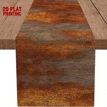 Camino de mesa de poliéster, textura naranja vintage sólida & textura degradada de óxido, resistente al agua, resistente al calor, lavable, decoración de camino de mesa para mesa de comedor, para decoración de mesa y prevención de polvo - Multicolor - Ver 12