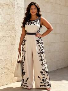 Plus Size Jumpsuits - Apricot - View 1