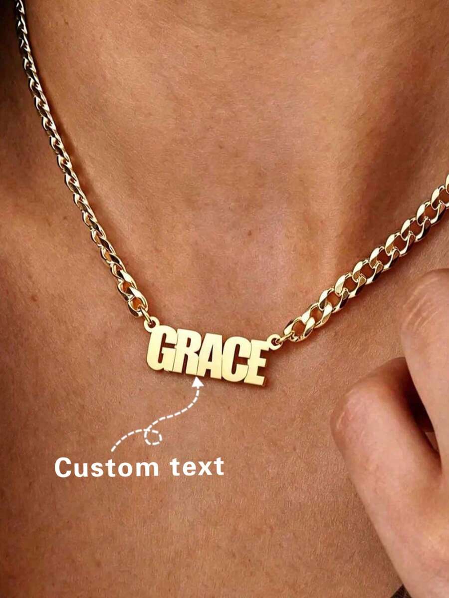 Individualisierte minimalistische luxuriöse personalisierte Namenskette, entdecke deinen exklusiven Stil, ideales Geschenk für Freund, Freundin, Vater, Mutter, Familie, Freunde, Haustiere, Jahrestag, Geburtstag, Abschluss, Abschlussball, Party, Valentinstag, multifunktional, dekorativ, modisch, modern, süß, lässig, individualisiert, personalisiert, einzigartig, ideales Geschenk für ihn, ideales Geschenk für sie, Rückkehr zur Schule Mode - Verschiedenfarbig - Übersicht 1