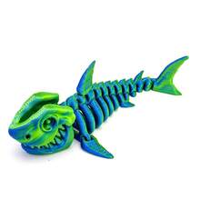 Skeleton Shark - 3D Printed Model, Fish Bone Segmented Joint Movable, Desktop Decoration Stress Relief Ornament, Creative Children's Birthday Gift, Decompression Toy - Multicolor - View 13