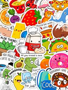 50 Stücke lustige Wortspiel-Cartoon-Lebensmittel-Aufkleber, Obst, Gemüse, Backwaren, Fast Food, niedliche Charakter-Aufkleber, wasserfest, geeignet für Gepäck, Laptop, DIY, handgemachte Feiertagsgeschenke - Frisch und sauber - Übersicht 8