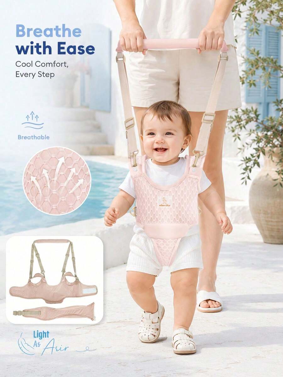 1件四季通用嬰兒學習走路背帶,嬰兒與幼兒學習走路背心,手持式嬰兒行走輔助器,幼兒行走支撐腰帶,兒童行走訓練工具,粉色 綠色 紫色 - 淺粉色 - 查看 1
