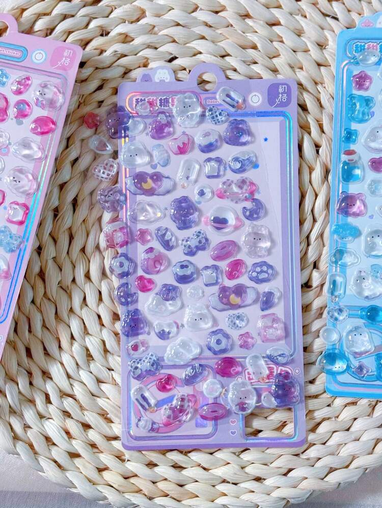 Japanese Style Mini Sweet 3D Embossed Stickers, Collage DIY Planner Stationery, Diary Decoration Cute Stickers, Student Supplies - Multicolor - View 6