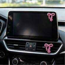 New Release Ceramic Clay Rhinestone Bow Car Interior Sticker Decor DIY Goddess Ins Perfect Gift - Multicolor - View 6