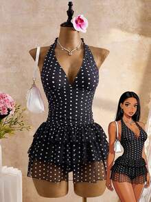 Women Plus Size Sports Dresses - Bordeaux - View 1