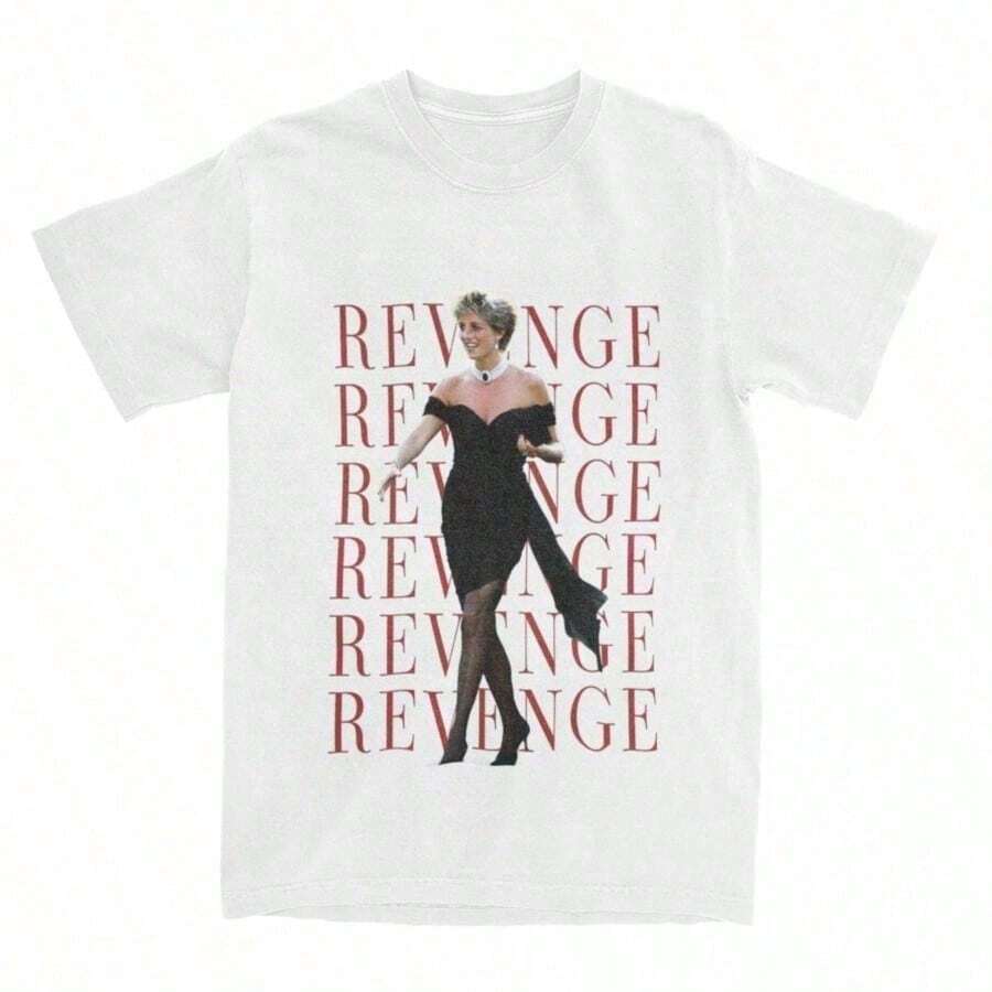 Camisetas clásicas vintage con el vestido de la princesa Diana "Revenge" y accesorios para hombre y mujer. Camiseta divertida de de manga corta para todas las estaciones. - Blanco - Ver 1