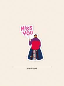 Funny Oliver Tree Music Sticker, "Miss You" Pop Singer Vinyl Decal For Laptop, Robin Schulz Song Fan Merchandise For Water Bottle, Sarcastic Musician Gag Gift For Friends - Multicolor - View 2
