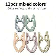12pcs Foldable Travel Hangers, Space-Saving Non-Slip Bra Drying Rack, Portable Pocket-Sized Clothes Hooks, Suitable For Travel And Home Use, Random Color - Multicolor - View 9