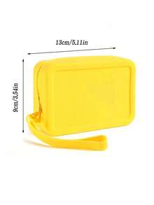 1pc Silicone Storage Bag, Portable Handheld Mini Cosmetic Coin Purse, Waterproof Zipper Storage Pouch, Suitable For Beach, Travel, Outdoor And Daily Use - Multicolor - View 8