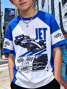 Streecool Kids' Casual And Creative T-Shirt With Digital, Cartoon, And Lightning Bolt Designs. Comfortable Short-Sleeved Basic T-Shirt For Spring, Summer, And Fall. Size 5T. - 淺粉色 - 查看 1