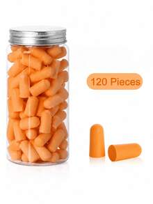 10/24/60/120pcs Foam Earplugs, 32dB NRR Noise Reduction Earplugs, Suitable For Sleep, Snoring, Travel, Loud Music, Concerts, Shooting, Work, Construction, Hearing Protection (Orange) - Orange Color - View 7