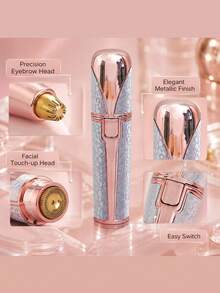2-In-1 USB Rechargeable Eyebrow Trimmer & Facial Hair Remover – Smart, Portable, Travel-Size Beauty Tool | Perfect Gift Choice - View 5