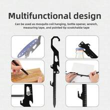 Outdoor Stainless Steel Foldable Multi-Function Tool, Mosquito Coil Holder, Mosquito Coil Hook, Bottle Opener, Ruler With Markings, Portable, Suitable For Camping And Hiking - Hook Up - View 9