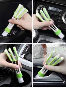 Handheld Double-Sided Cleaning Brush, Suitable For Cleaning Gaps And Hard-To-Reach Areas. Can Be Used To Clean Windowsills, Blinds, Air Conditioner Vents, Cabinet Gaps And Screen Mesh. Detachable, Washable And Reusable. - Multicolor - View 5