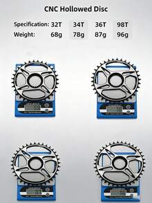 ZRACE 12速 32T-38T 7075鋁合金直裝式齒盤，適用 S M9100/M8100/M7100 MTB 升級 - 銀色 - 查看 7