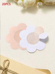 20pcs Women Black Disposable Nipple Covers, Non-Woven Fabric Self-Adhesive Breast Pads, Invisible Anti-Nipple Protrusion Pads, Suitable For Strapless/Bandeau Outfits - Multicolor - View 12