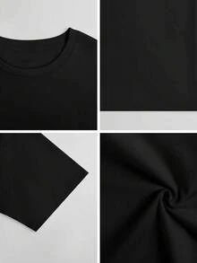 Just For Today Distressed Typography Graphic Tee, Casual Short Sleeve T-Shirt For Men, Vintage Style Letter Print Top - Black - View 5