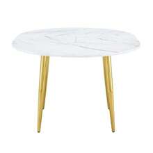 Extendable Round Dining Table, Convertible Into An Oval, Diameter Of Approximately 107 To 137 Cm, Table Only (Chairs Not Included). - 白色 - 查看 1