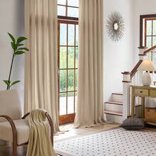 Plain Velvet Curtain With 8 Buttons (1 Piece), Soft And High Quality Fabric, Enhances The Style Of Your Home, Perfect To Complement Any Modern Decor Style. - 淺咖 - 查看 3