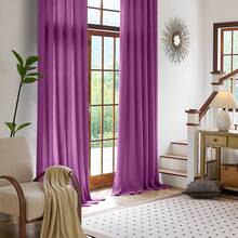 Plain Velvet Curtain With 8 Buttons (1 Piece), Soft And High Quality Fabric, Enhances The Style Of Your Home, Perfect To Complement Any Modern Decor Style. - Hot Pink - View 3