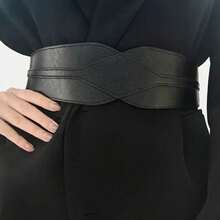 1 件女士黑色简约菱形装饰束腰带，适合万圣节派对或日常装扮 - 黑色 - 查看 10
