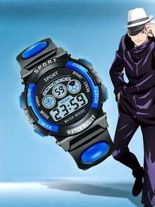 1pc Shock-Resistant, Multi-Color Round Student Watch With Alarm, Date, Timer, Luminous Display And Other Functions. It's A Great Gift For Teenagers - Multicolor - View 15