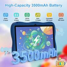 Qetupa 7吋 Android 14 兒童平板電腦附防震保護殼，4GB RAM + 64GB ROM，1024*600 IPS 觸控螢幕，3500mAh 電池，2MP + 5MP 雙鏡頭相機，藍牙與 Wi-Fi 連接，適合早期教育、閱讀與遊戲，隨時隨地享受娛樂；男孩女孩的節日禮物（不含電源適配器，不支援 SIM 卡）。 - 藍色 - 查看 6