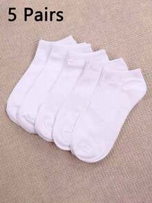 1 Pair/5 Pairs/15 Pairs/30 Pairs Women's Men's Solid Color Boat Socks, Soft Elastic Breathable Low-Cut Invisible Ankle Socks, Simple Black White Gray Basic Style Anti-Slip Casual Socks, Suitable For Sports Shoes - Multicolor - View 19