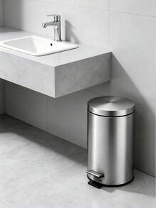 Stainless Steel Pedal Trash Can, Featuring Odor-Proof And Non-Contact Design. Suitable For Kitchen, Bathroom, Bedroom, Office And Other Home Settings. Available In 5L And 3L Capacities. - New Model - View 4