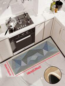 1pc, Gray, Geometric Patchwork Rubber Cushioned Kitchen Mat, Water-Absorbing And Easy To Clean, Suitable For Use In Kitchens, Bathrooms, And Other Areas. Ideal For Use Throughout The Year And For Various Holidays. - Multicolor - View 13