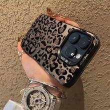 Shimmering Leopard Print Phone Case Suitable For Apple 16 Pro Max,  15 Pro Max, High-End 14 New Model, 17 European And American Style - Silver Casing - White - Shimmering Leopard Print - View 4