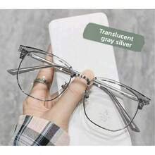 1 Pair Square Metal Frame Non-Prescription Glasses For Men And Women, High-Quality Craftsmanship, Elegant And Sophisticated, Sexy And Fashionable, Versatile And Timeless, Suitable For Daily Commute, Campus, Reading, Office - Multicolor - View 11
