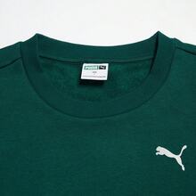 Puma 春秋款中性情侶休閒圓領長袖針織套頭衛衣 62973660 - 深綠色 - 查看 3