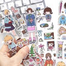 6 Sheets/Bag Stickers, Tiny Daily Series, Japanese & Korean Style Character Stickers, Scrapbook Supplies, Notebook Accessories, For Decorating Cards, Photo Frames, Computers, Phone Cases, Water Bottles, Magazines, Stationery Boxes, Luggage, Desktop Decor - Sticker Pack - View 7