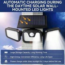 74LED Solar Outdoor Lights,Pathway Lights,Outdoor Lights With Solar,Led Lights,Wall Light,Advanced Motion Detection 16-26 Feet Sensing Range,Durable Weatherproof Design For Patio,Garage,Porch,Yard,Gazebo Outdoor,Outside Decor,Room Decor,Garden Decor - 74LED - View 10