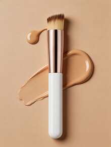 1pc Foundation Brush, Professional Makeup Brush, Fine Straight Nylon Bristles, Used For Creating Perfect Base Makeup, Suitable For Liquid And Cream Cosmetics, Essential Foundation Makeup Brush For Women, Portable Foundation Brush, Optimized For Beginners, Women's Makeup Gift - Multicolor - View 7