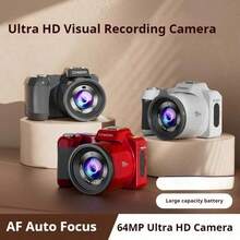 5K Ultra HD 數位相機 64MP 16倍數位變焦 AF 自動對焦 防手震 Type-C 充電 便攜式隨手拍相機 適合 Vlog、攝影、旅行、兒童與初學者(不含記憶卡)內建電池:1200mAh - 查看 3