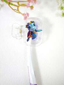 Portable Toothbrush Case - Cute Duck & Turtle Pattern | Travel Toothbrush Storage Box | Dust-Proof Toothbrush Protective Cover | Portable Brush Head Protector Clip | Toothbrush Storage Clip | Protects Brush Head, Lightweight & Easy To Carry | Perfect Gift For Loved Ones, Friends, Teachers & Travel Enthusiasts | Home & Dorm Essential | Practical Back To School Item - Multicolor - View 3
