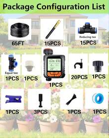 Drip Irrigation System - 360° Adjustable Micro Sprinkler Kit, Easy Tool-Free Installation, Fine Mist Spray For Potted Garden Plants, Greenhouse - 30米+26個噴霧噴嘴 - 查看 10