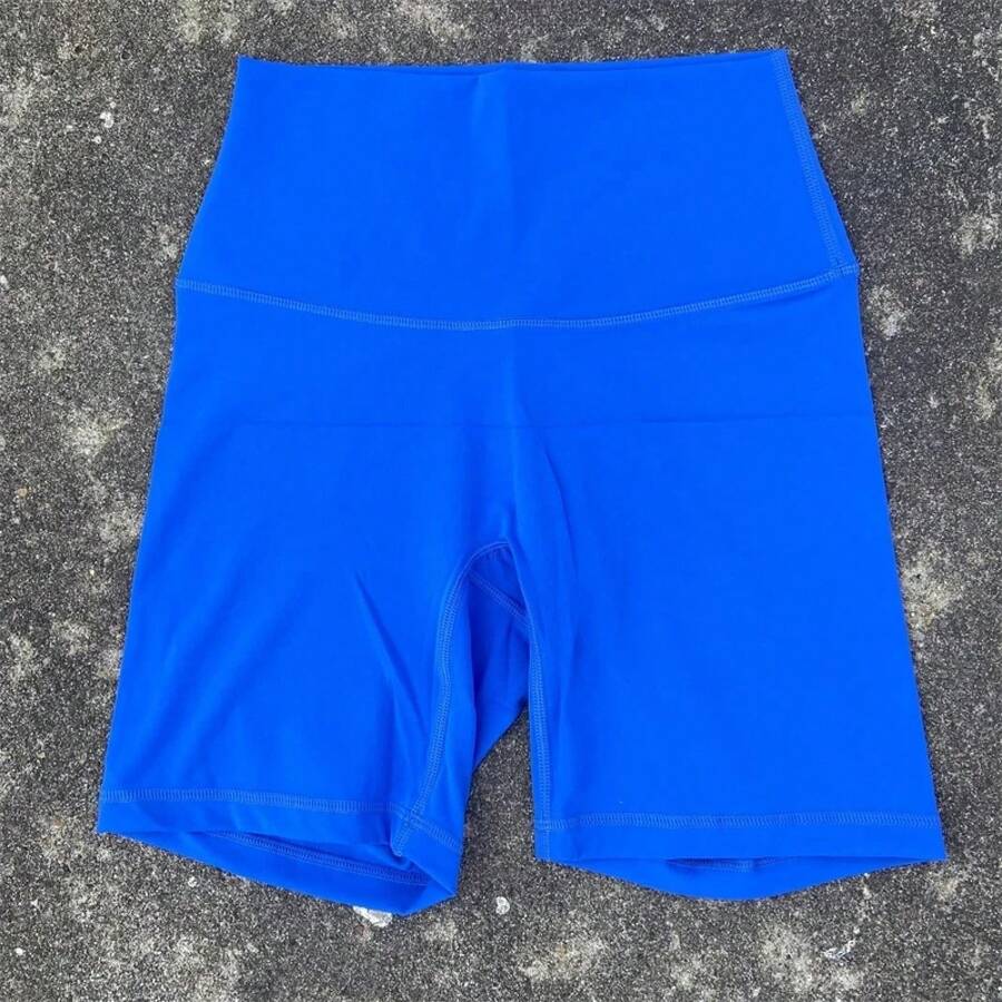 Solid Color Women's Fitness Sports High Waist Yoga Short Leg Cycling Full Body Workout Jog Squat Proof Inner Pocket - 金色 - 查看 1